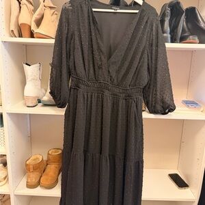 Torrid Black Textured Midi Dress